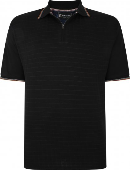 Kam Jeans 5491 Jersey Weave 1/4 Zip Polo Black - Polokošile - Polokošile 2XL-8XL - Trička s límečkem 2XL-8XL