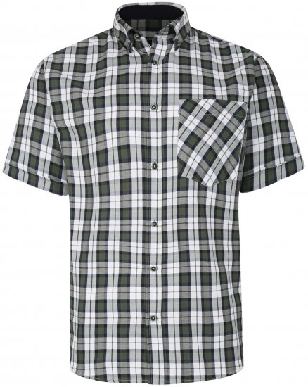 Kam Jeans 6286 Casual SS Check Shirt Forest - Košile - Košile 2XL-10XL