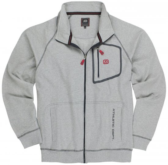 Adamo Manuel Sweatshirt with Zipper Grey - Mikiny & mikiny s kapucí - Mikiny & Mikiny s kapucí 2XL-12XL
