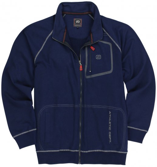 Adamo Manuel Sweatshirt with Zipper Navy - Mikiny & mikiny s kapucí - Mikiny & Mikiny s kapucí 2XL-12XL