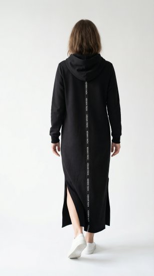 Nora Mikken MARI Maxi Hoodie Dress Black - Mikiny & mikiny s kapucí - 
