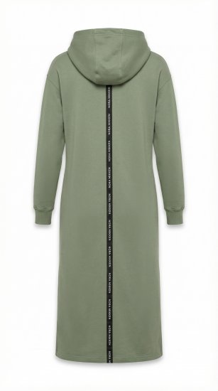 Nora Mikken MARI Maxi Hoodie Dress Green - Mikiny & mikiny s kapucí - 