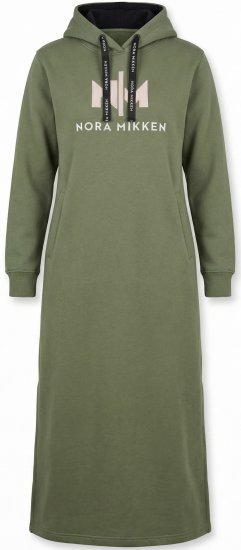 Nora Mikken MARI Maxi Hoodie Dress Green - Mikiny & mikiny s kapucí - 