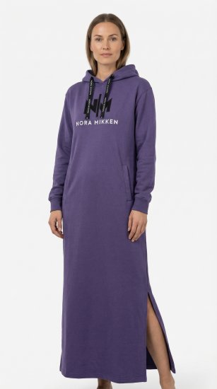 Nora Mikken MARI Maxi Hoodie Dress Purple - Mikiny & mikiny s kapucí - 