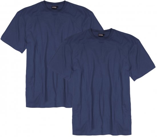 Adamo Marlon Comfort fit 2-pack T-shirt Denim Blue - Trička - Trička nadměrné velikosti - 2XL-14XL