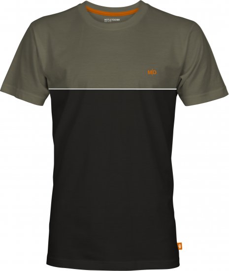 Motley Denim Athens Two-Toned T-Shirt Black/Dark Khaki - Trička - Trička nadměrné velikosti - 2XL-14XL