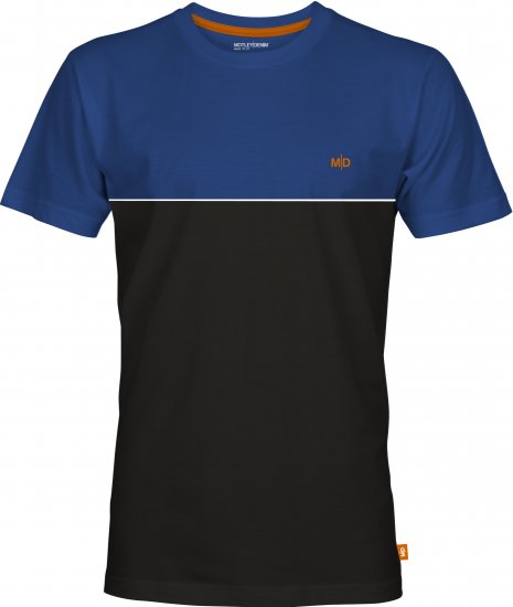 Motley Denim Athens Two-Toned T-Shirt Black/Royal Blue - Trička - Trička nadměrné velikosti - 2XL-14XL