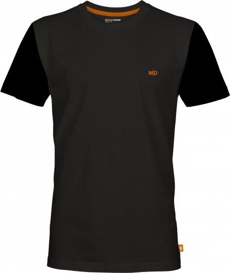 Motley Denim Granada Black Short Sleeved T-Shirt Charcoal - Trička - Trička nadměrné velikosti - 2XL-14XL