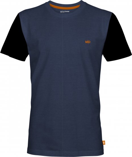 Motley Denim Granada Black Short Sleeved T-Shirt Dark Indigo - Trička - Trička nadměrné velikosti - 2XL-14XL