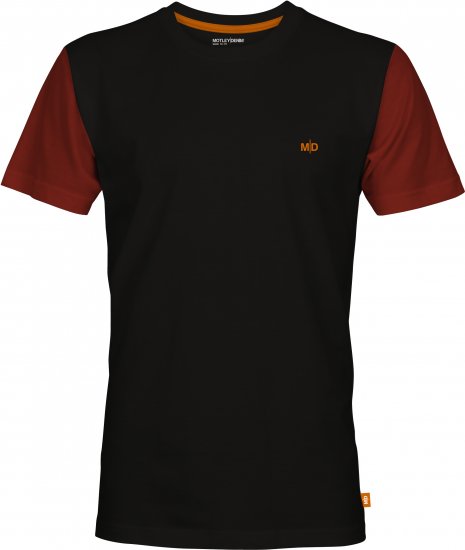 Motley Denim Vigo Colored Short Sleeve T-Shirt Black/Red - Trička - Trička nadměrné velikosti - 2XL-14XL