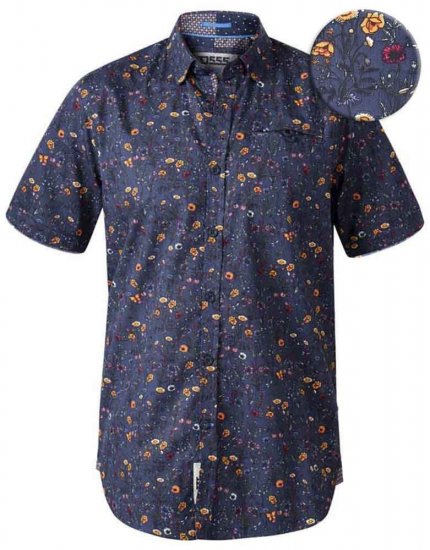 D555 Medway Floral Ao Print Short Sleeve Shirt - Košile - Košile 2XL-10XL