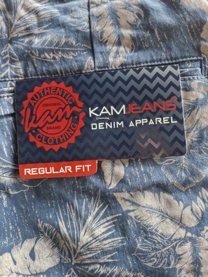 Kam Jeans 340 Dress Shorts Denim Blue - Šortky - Šortky Nadměrné Velikosti W40-W60