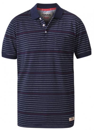 D555 Metro Stripe Jersey Polo Navy Stripe - Polokošile - Polokošile 2XL-8XL - Trička s límečkem 2XL-8XL