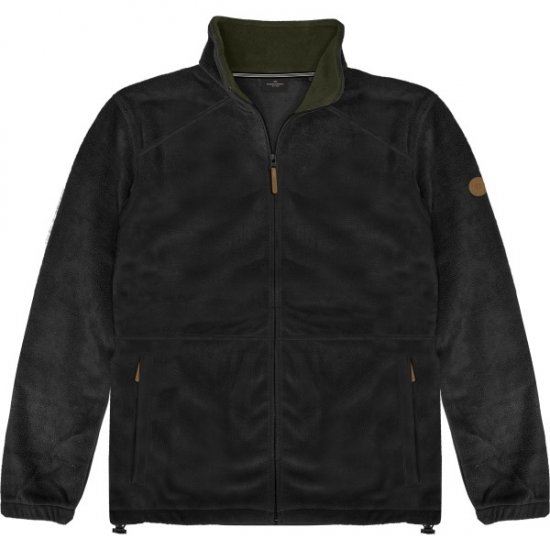 Double Outfitters MFT-7088 Fleece Full-Zip Jacket Black - Bundy - Bundy Nadměrné Velikosti - 2XL-8XL