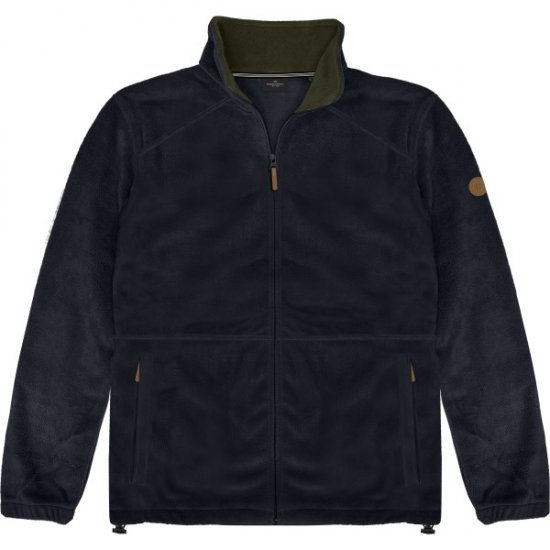 Double Outfitters MFT-7088 Fleece Full-Zip Jacket Navy - Bundy - Bundy Nadměrné Velikosti - 2XL-8XL