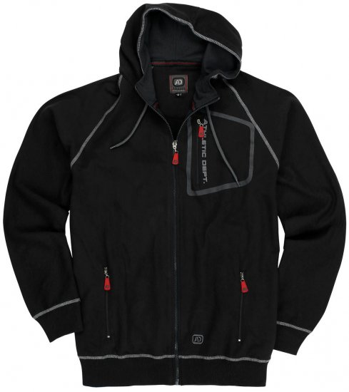 Adamo Michael Hoodie with Zipper Black - Mikiny & mikiny s kapucí - Mikiny & Mikiny s kapucí 2XL-12XL