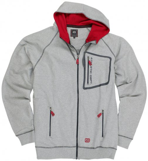 Adamo Michael Hoodie with Zipper Grey - Mikiny & mikiny s kapucí - Mikiny & Mikiny s kapucí 2XL-12XL