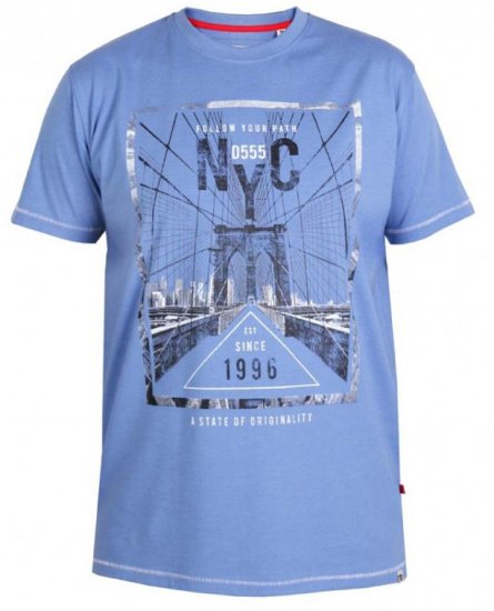 D555 Monty T-shirt Blue - Trička - Trička nadměrné velikosti - 2XL-14XL