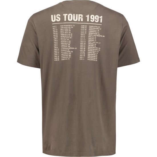 JP1880 T-Shirt Skull Print Guns N Roses Khaki - Trička - Trička nadměrné velikosti - 2XL-14XL