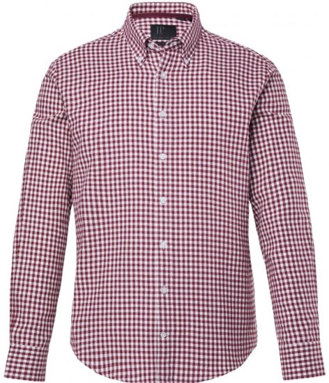 JP1880 Checked Flannel Shirt Long Sleeve Light Red Tall - PÁNSKÉ OBLEČENÍ MT-6XLT - TALL-velikosti
