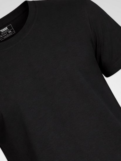 D555 Smartly Tričko kulatý výstřih Černá 5 kusy - Trička - Trička nadměrné velikosti - 2XL-14XL