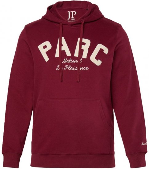 JP1880 Hoodie with Embroidery Aubergine Tall - PÁNSKÉ OBLEČENÍ MT-6XLT - TALL-velikosti