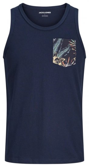 Jack & Jones Honolulu Pocket Tanktop Navy - Trička - Trička nadměrné velikosti - 2XL-14XL