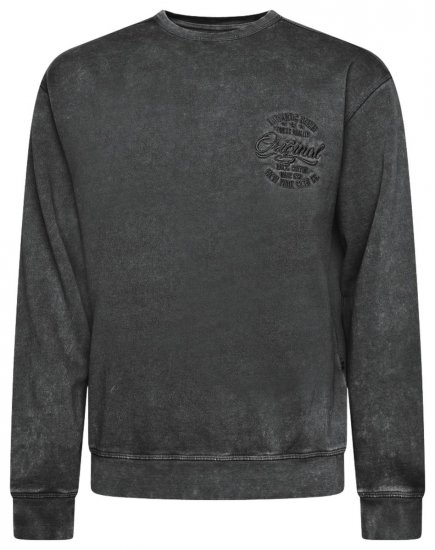 Kam Jeans 7081 Mikina s výšivkou Černá - Mikiny & mikiny s kapucí - Mikiny & Mikiny s kapucí 2XL-12XL