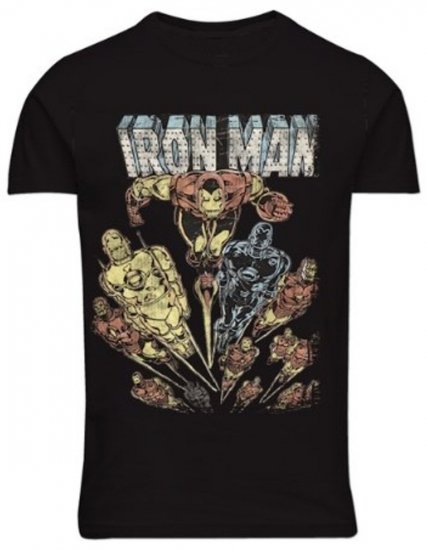North Latitude 51349 Tričko s potiskem Iron Man Černá - Trička s potiskem - Trička s potiskem - 2XL-8XL