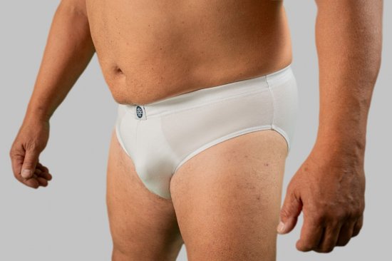 20 Nodi Stretch Cotton Briefs with Internal Elastic Band and Low Rise White - Spodní prádlo - Spodní Prádlo Nadměrné Velikosti 2XL-8XL