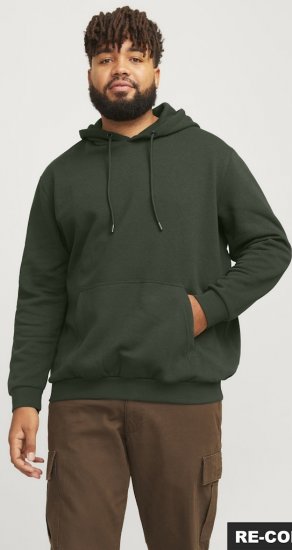 Jack & Jones Bradley Hoodie Dark Green - Mikiny & mikiny s kapucí - Mikiny & Mikiny s kapucí 2XL-12XL