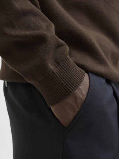 Jack & Jones BASIC Knitted Sweater Brown - Mikiny & mikiny s kapucí - Mikiny & Mikiny s kapucí 2XL-12XL