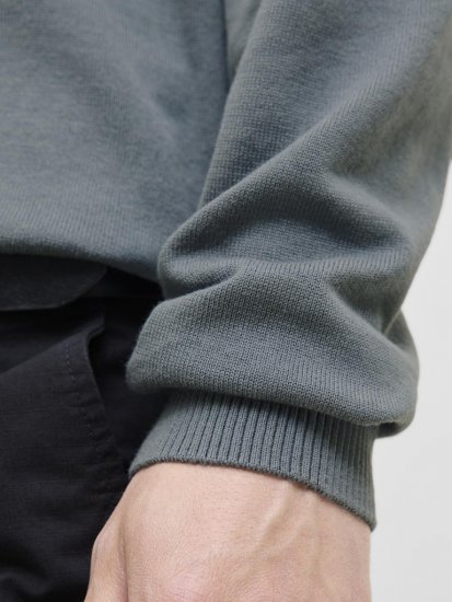 Jack & Jones BASIC Knitted Sweater Grey - Mikiny & mikiny s kapucí - Mikiny & Mikiny s kapucí 2XL-12XL