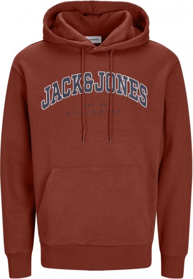 Jack & Jones CALEB Hoodie Red - Mikiny & mikiny s kapucí - Mikiny & Mikiny s kapucí 2XL-12XL