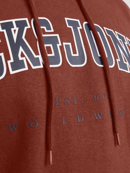 Jack & Jones CALEB Hoodie Red - Mikiny & mikiny s kapucí - Mikiny & Mikiny s kapucí 2XL-12XL