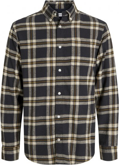 Jack & Jones Classic Flannel Long Sleeve Shirt Black - Košile - Košile 2XL-10XL