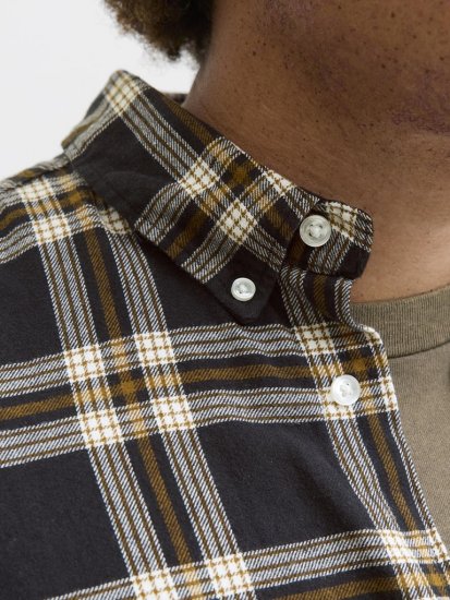 Jack & Jones Classic Flannel Long Sleeve Shirt Black - Košile - Košile 2XL-10XL