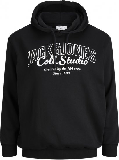 Jack & Jones Makoto Hoodie Black - Mikiny & mikiny s kapucí - Mikiny & Mikiny s kapucí 2XL-12XL