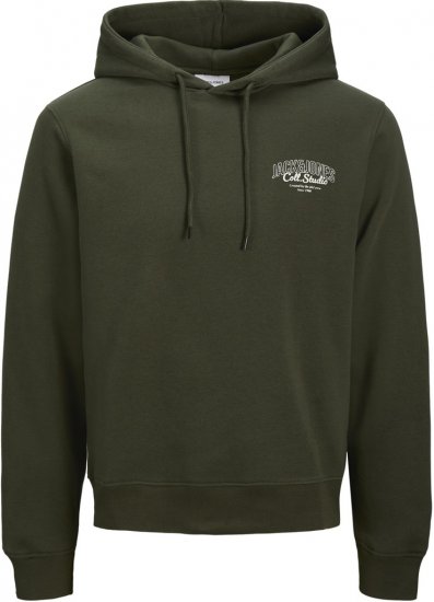 Jack & Jones Makoto Hoodie Small Print Green - Mikiny & mikiny s kapucí - Mikiny & Mikiny s kapucí 2XL-12XL