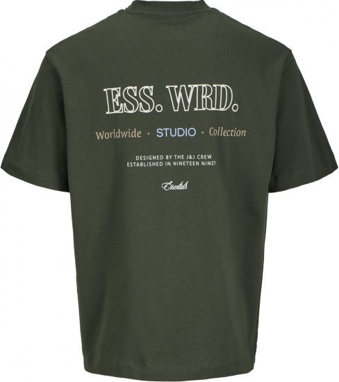 Jack & Jones Urban Edge Studio T-shirt Green - Trička - Trička nadměrné velikosti - 2XL-14XL