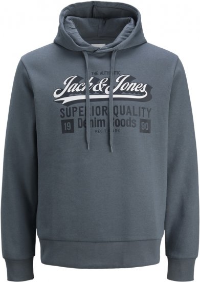 Jack & Jones 2 COL LOGO Hoodie Grey - Mikiny & mikiny s kapucí - Mikiny & Mikiny s kapucí 2XL-12XL