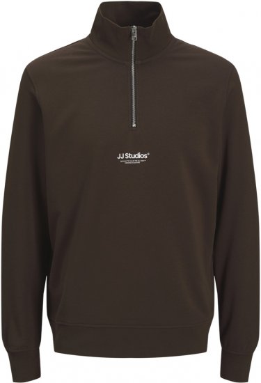 Jack & Jones Soho Sweatshirt with Zipper Brown - Mikiny & mikiny s kapucí - Mikiny & Mikiny s kapucí 2XL-12XL