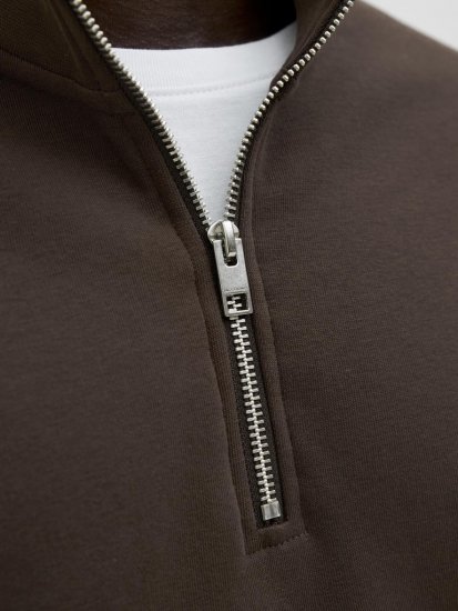 Jack & Jones Soho Sweatshirt with Zipper Brown - Mikiny & mikiny s kapucí - Mikiny & Mikiny s kapucí 2XL-12XL
