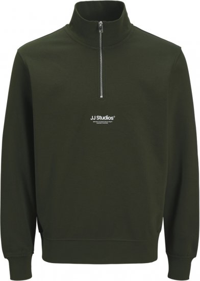 Jack & Jones Soho Sweatshirt with Zipper Green - Mikiny & mikiny s kapucí - Mikiny & Mikiny s kapucí 2XL-12XL
