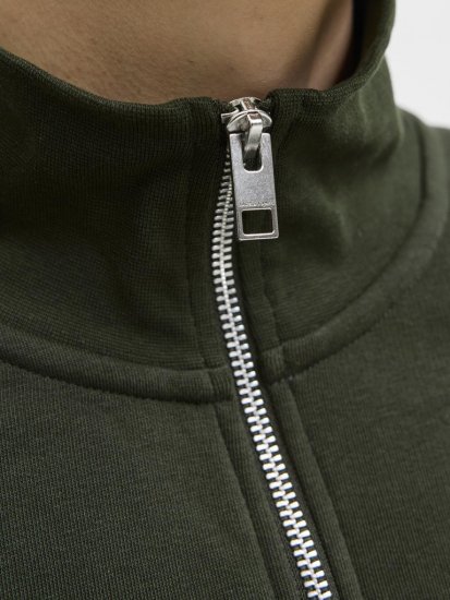 Jack & Jones Soho Sweatshirt with Zipper Green - Mikiny & mikiny s kapucí - Mikiny & Mikiny s kapucí 2XL-12XL