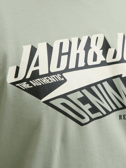 Jack & Jones Logo 2COL T-shirt Iceberg Green - Trička - Trička nadměrné velikosti - 2XL-14XL