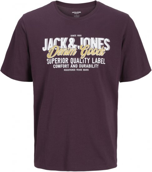 Jack & Jones Logo 2COL T-shirt Purple - Trička - Trička nadměrné velikosti - 2XL-14XL