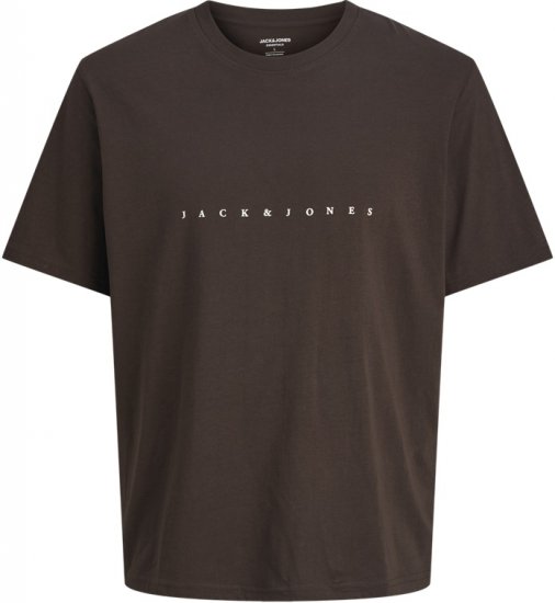 Jack & Jones STAR T-shirt Brown - Trička - Trička nadměrné velikosti - 2XL-14XL