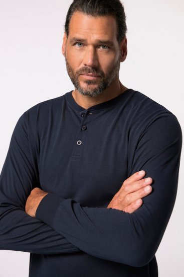 JP1880 Henley Long Sleeved Night Dress Navy - Spodní prádlo - Spodní Prádlo Nadměrné Velikosti 2XL-8XL