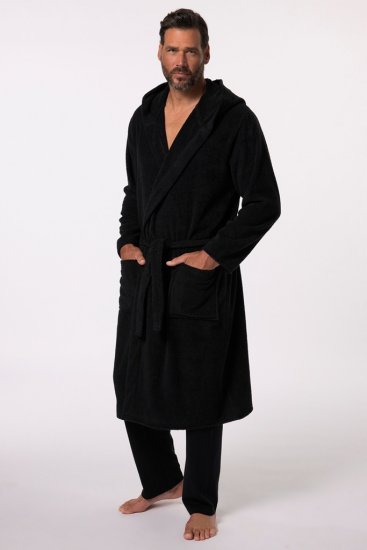 JP1880 Bathrobe Terry Black - Spodní prádlo - Spodní Prádlo Nadměrné Velikosti 2XL-8XL